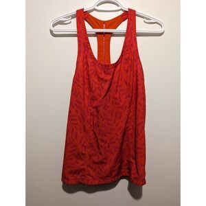 LULULEMON RARE SEAWHEEZE 2014 LIGHTENED UP SINGLET TOP TANK RED‎ BLACK SIZE 6